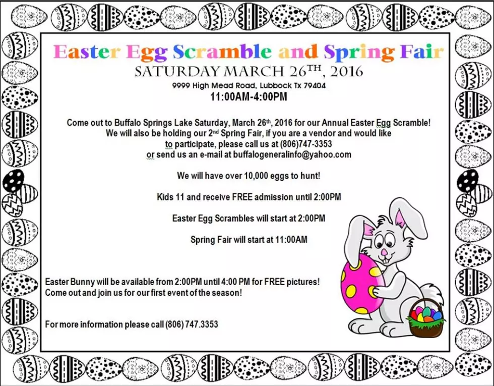 Easter Egg Scramble Planned For March 26th At Buffalo Springs Lake