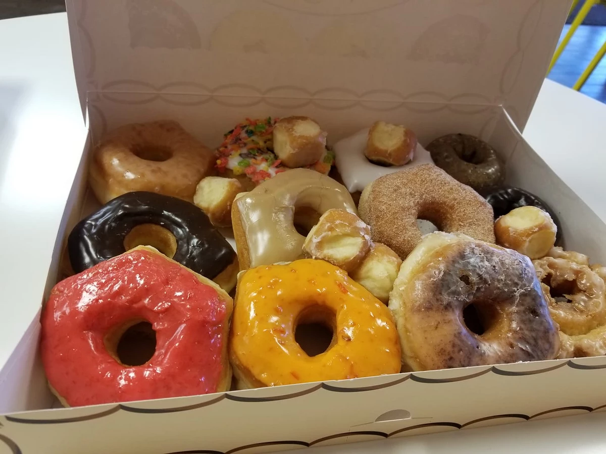 Freshly made donuts in a variety of flavors.