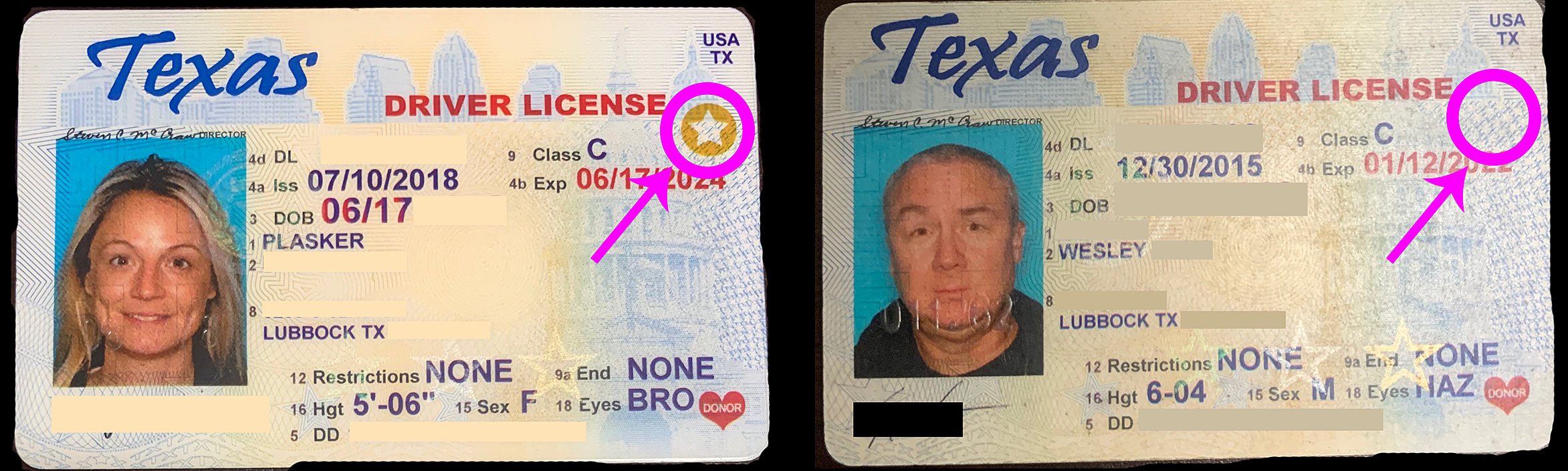 texas drivers license id number