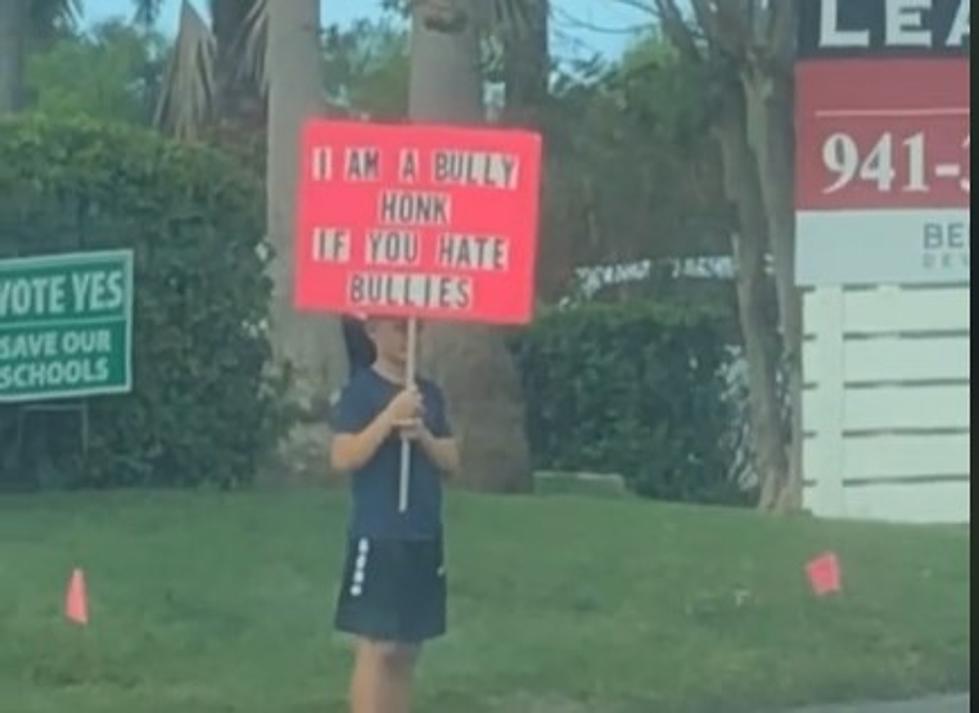 Video: Parents Force Child To Hold &#8220;Honk If You Hate Bullies&#8221; Sign As Punishment For Bullying