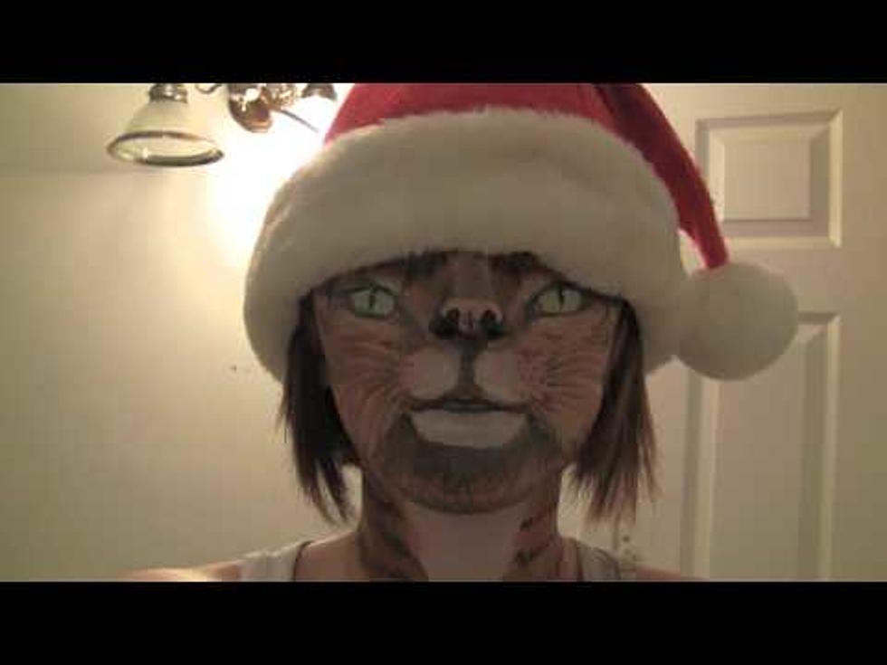 Creepy Cat Girl in a Santa Hat [VIDEO]