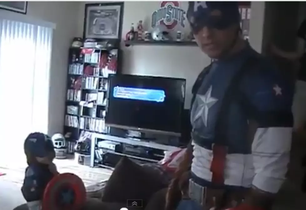 Military Homecoming: Dad Dresses as Captain America to Surprise Son