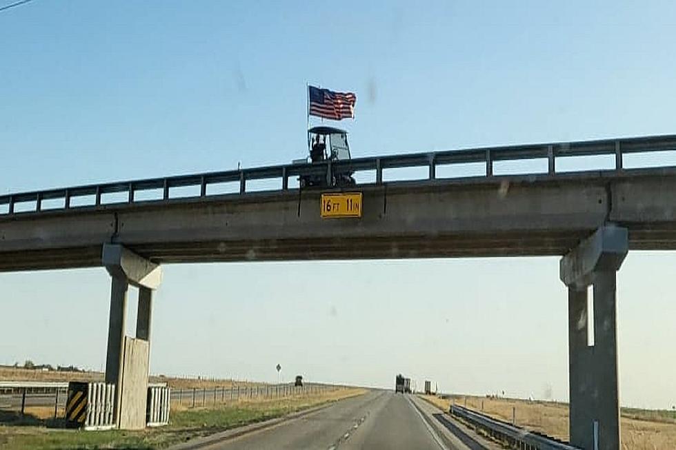 Here&#8217;s An Odd Sight. Who&#8217;s The Guy Hanging Out Above I-40?