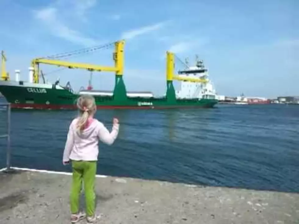 Ship's Horn Scares Kid