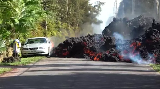 Car Getting Swallowed By Lava In Hawaii [WATCH]