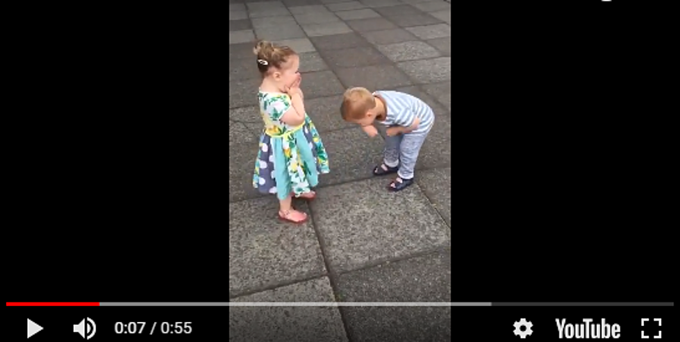A Little Boy And Little Girl Kiss And Giggle [WATCH]