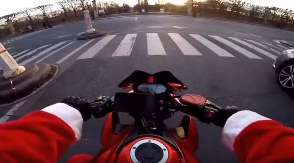 Santa On A Motorcycle Chases A Hit-And-Run Driver