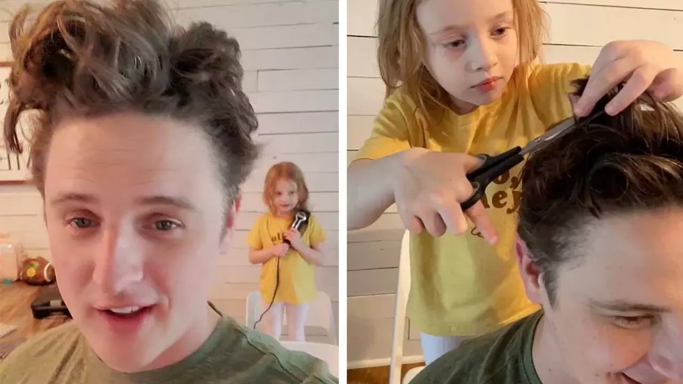A Dad Lets His Four-Year-Old Daughter Cut His Hair