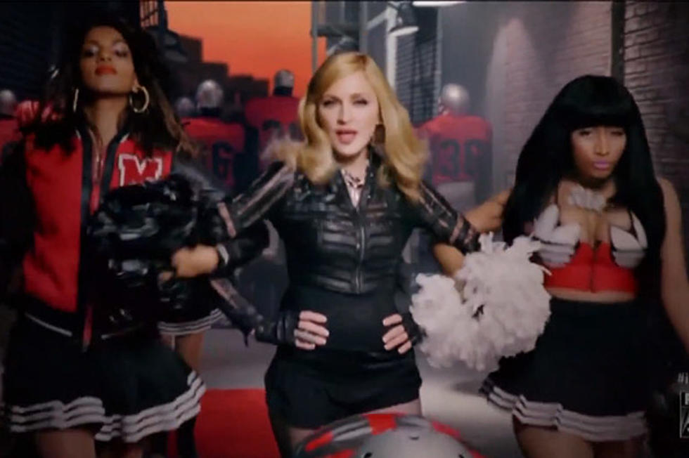Madonna Hangs With Cheerleaders Nicki Minaj + M.I.A. in ‘Give Me All Your Luvin" Video Preview