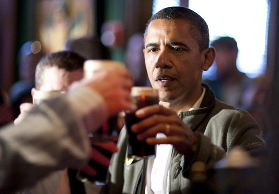 The Prez Sips A Pint For St. Pats