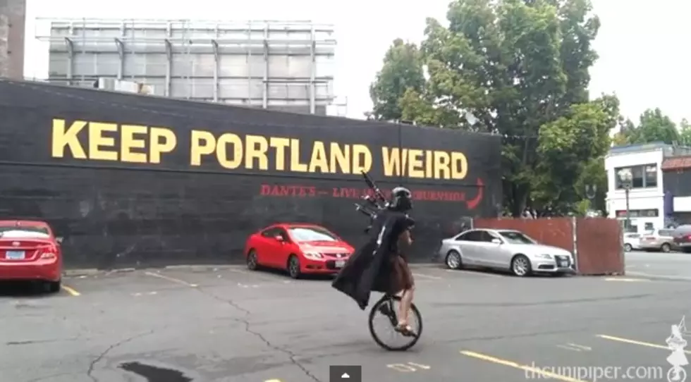 Darth Vader Riding A Unicycle Playing Flame-Throwing Bagpipes [VIDEO]