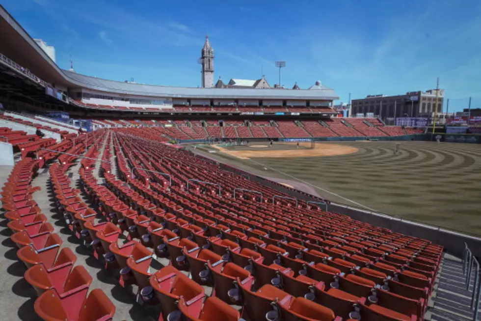 SCARY!  Ballpark Light Pole Falls!