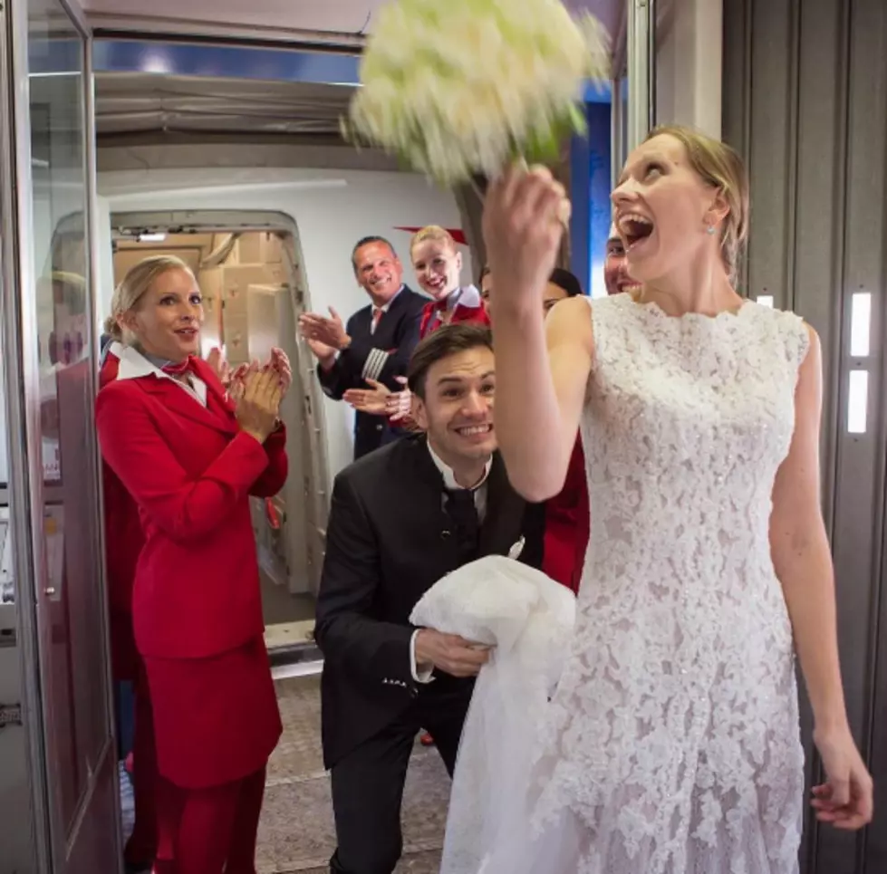 Guy Proposes to Girlfriend on Plane + Surprises Her With Wedding Right After Mid-Flight