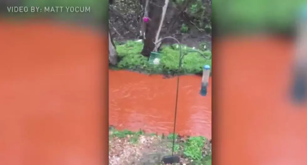 Creek in Lancaster Turns Red
