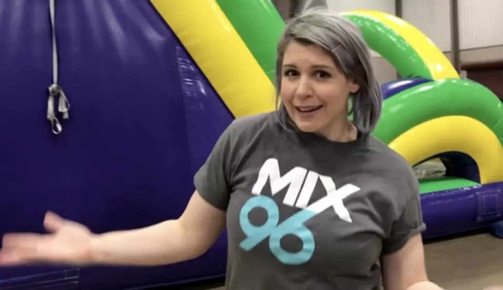 Val Tries Out Bounce House Obstacle Course