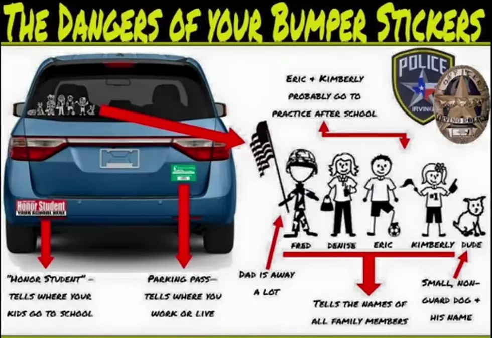 Are Your Bumper Stickers Giving Out Too Much Information?