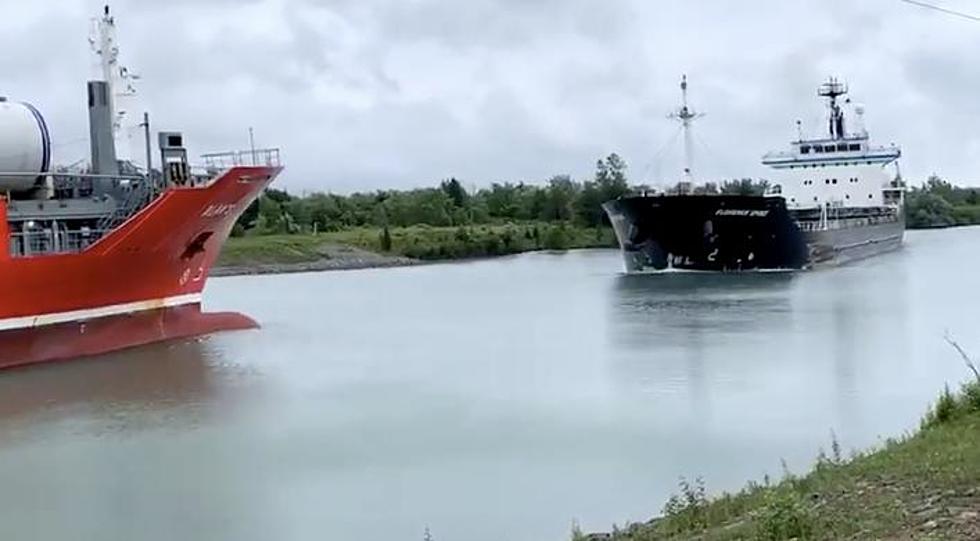 Cargo Ships Collide In Welland Canal