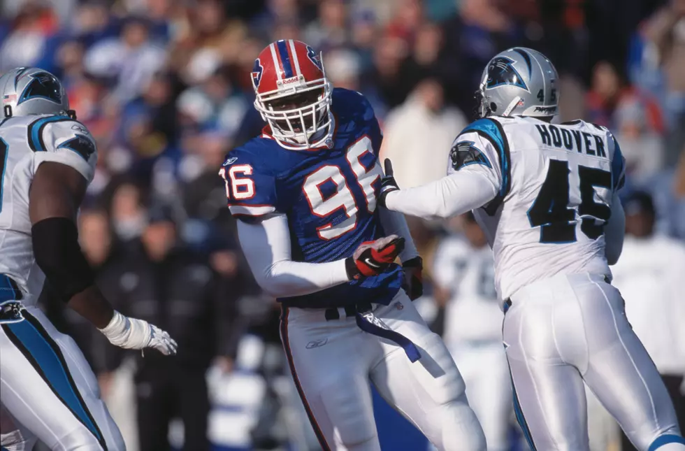 This is a close up of defensive end Erik Flowers.