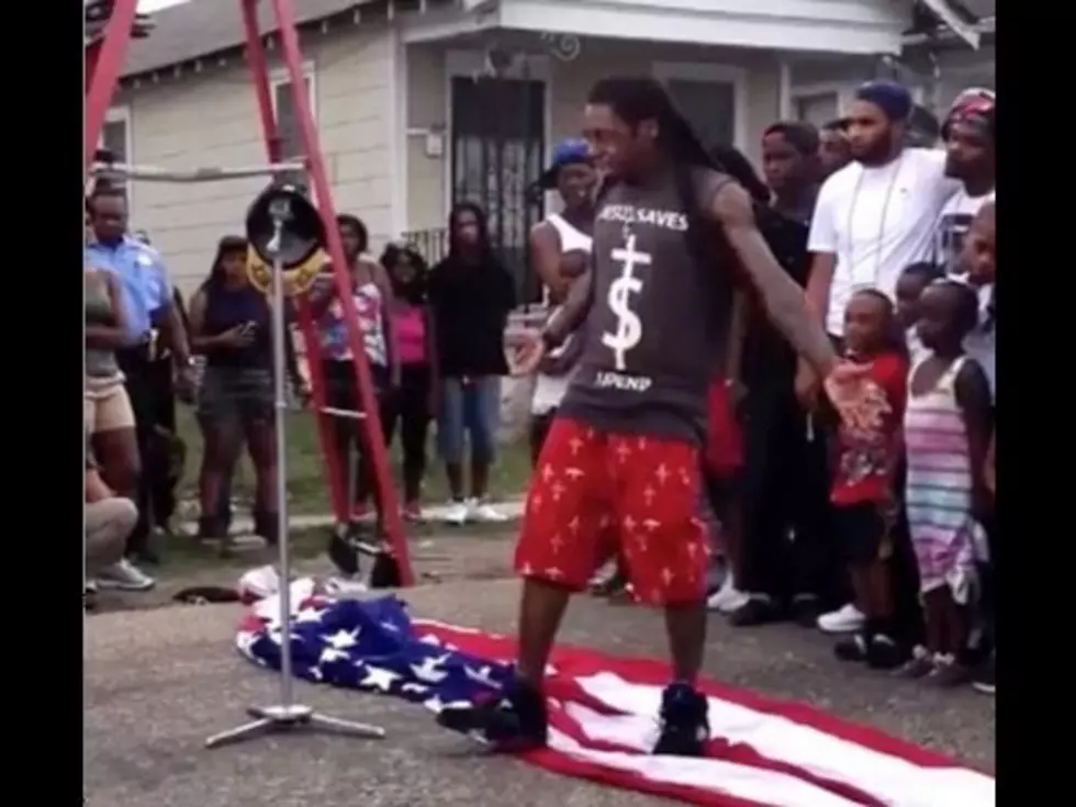 Lil Wayne Offends People After Stepping On American Flag [VIDEO]
