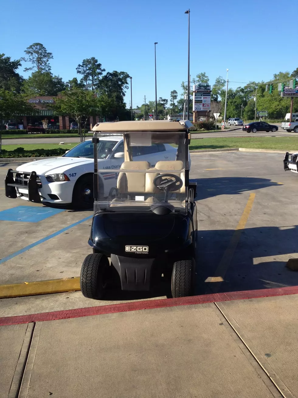 Guys Steal Golf Cart And Drives To Fast Food Restaurant In Lake Charles