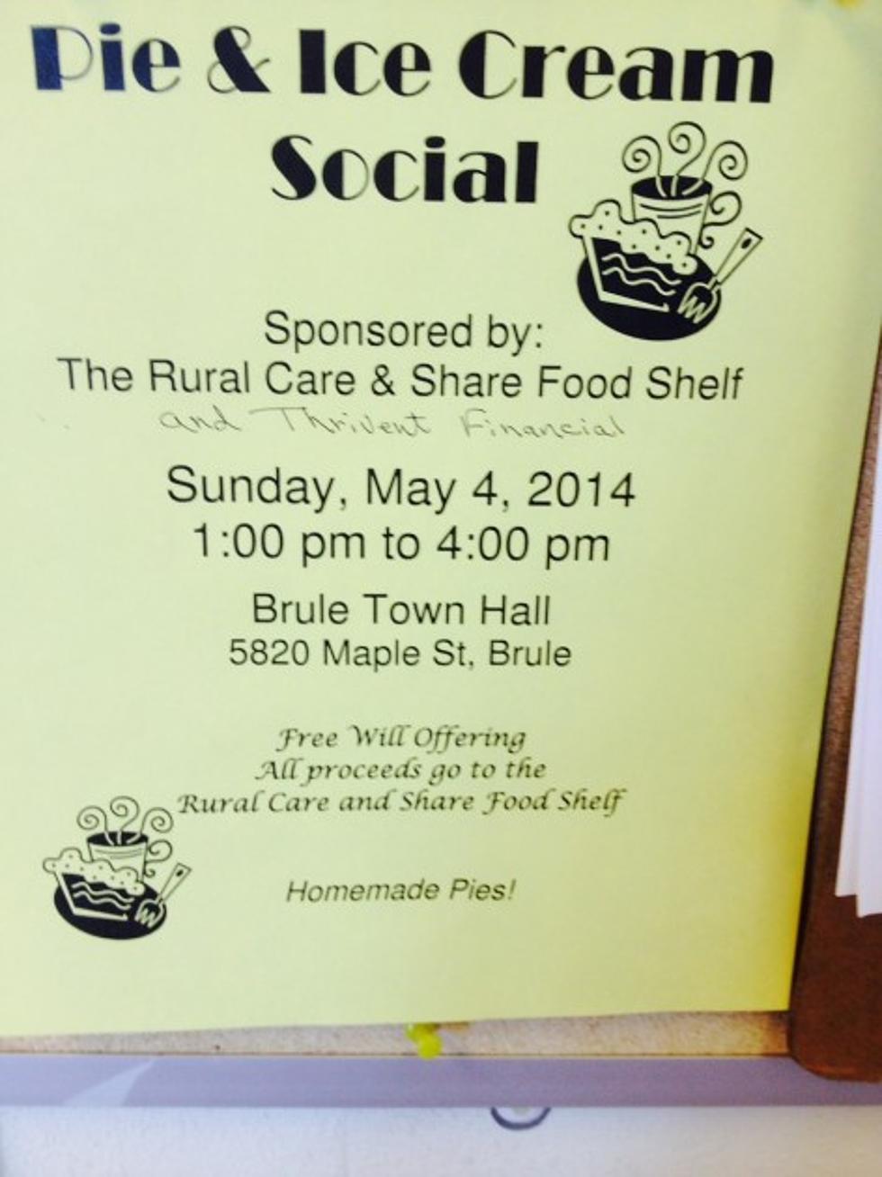 Brule Hosts Pie &#038; Ice Cream Social To Aid Food Shelf