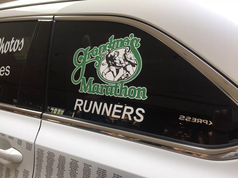 2017 Grandma’s Marathon Race Vehicle On Display At Miller Hill Mall;  Vehicle Features The Name Of Every Registered Runner