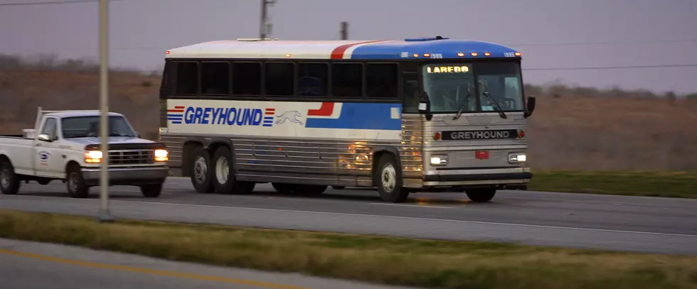Greyhound bus in Austin, Texas.