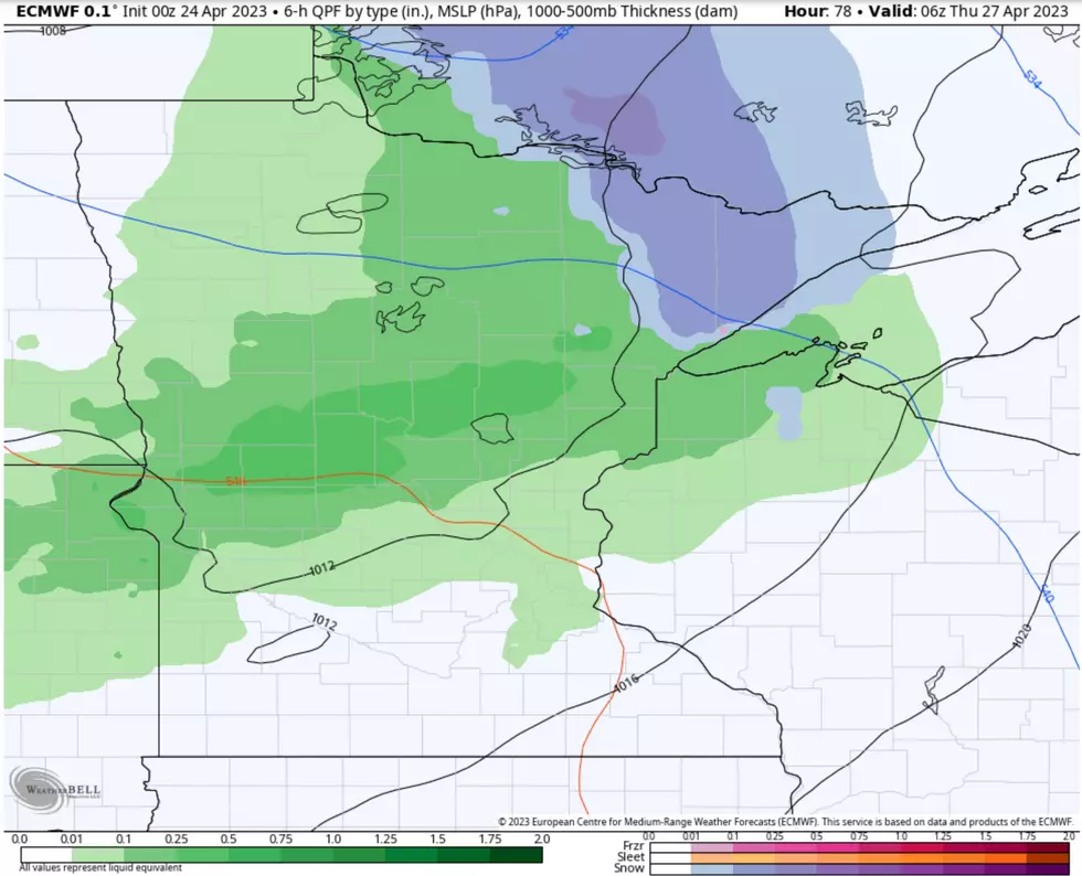 Wednesday night "clipper". Source: WeatherBell.com