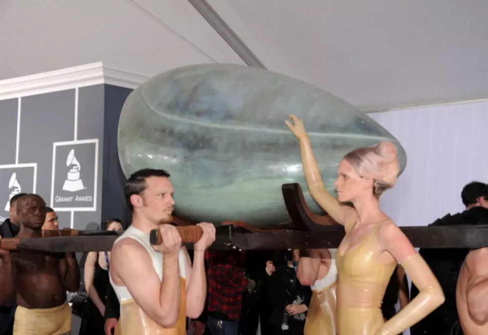Lady GaGa Arrives to Grammys in Egg