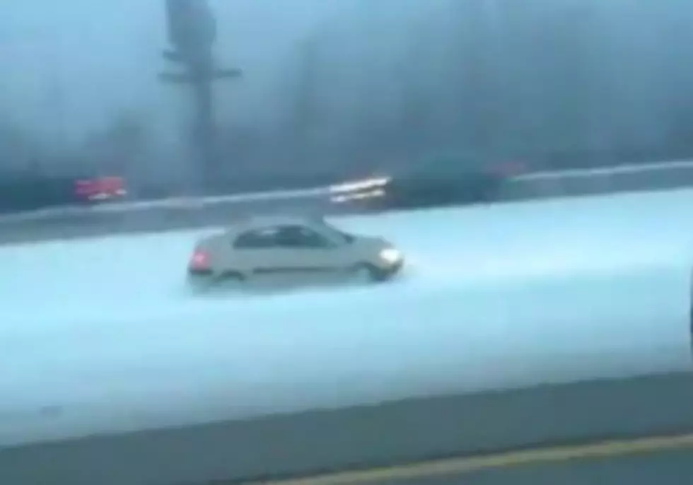 Crazy Motorist Driving in Median During Snowstorm [VIDEO]