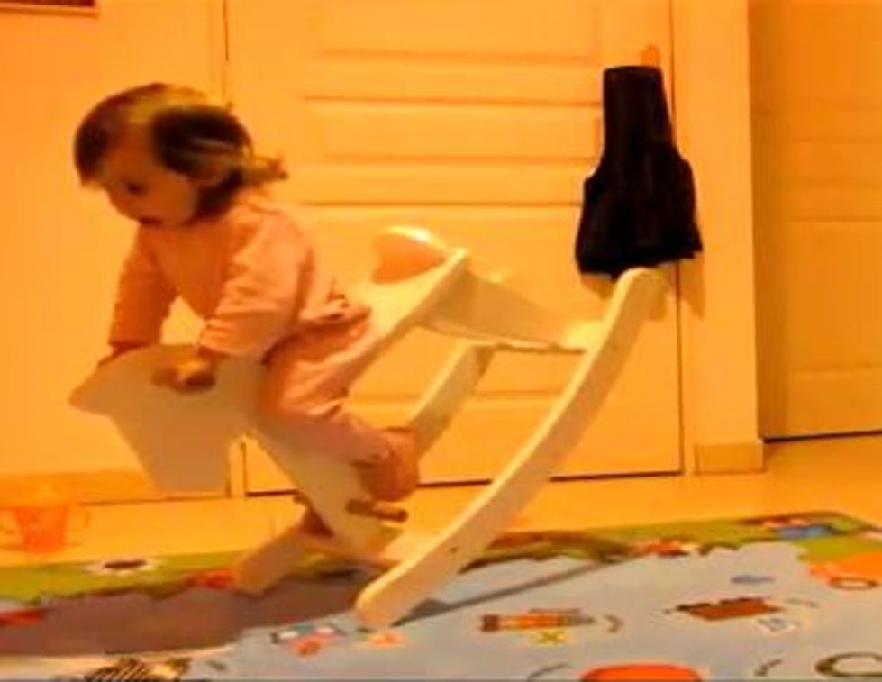 Toddler Bucks Herself off the Rocking Horse she was Riding [VIDEO]