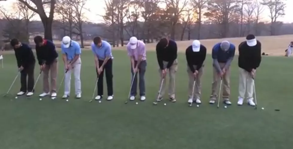 Nine Golfers Sink Simultaneous Putts in One Hole [VIDEO]