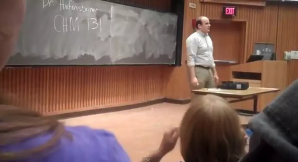 Fake Professor Spoofs Freshman Chemistry Class [VIDEO]