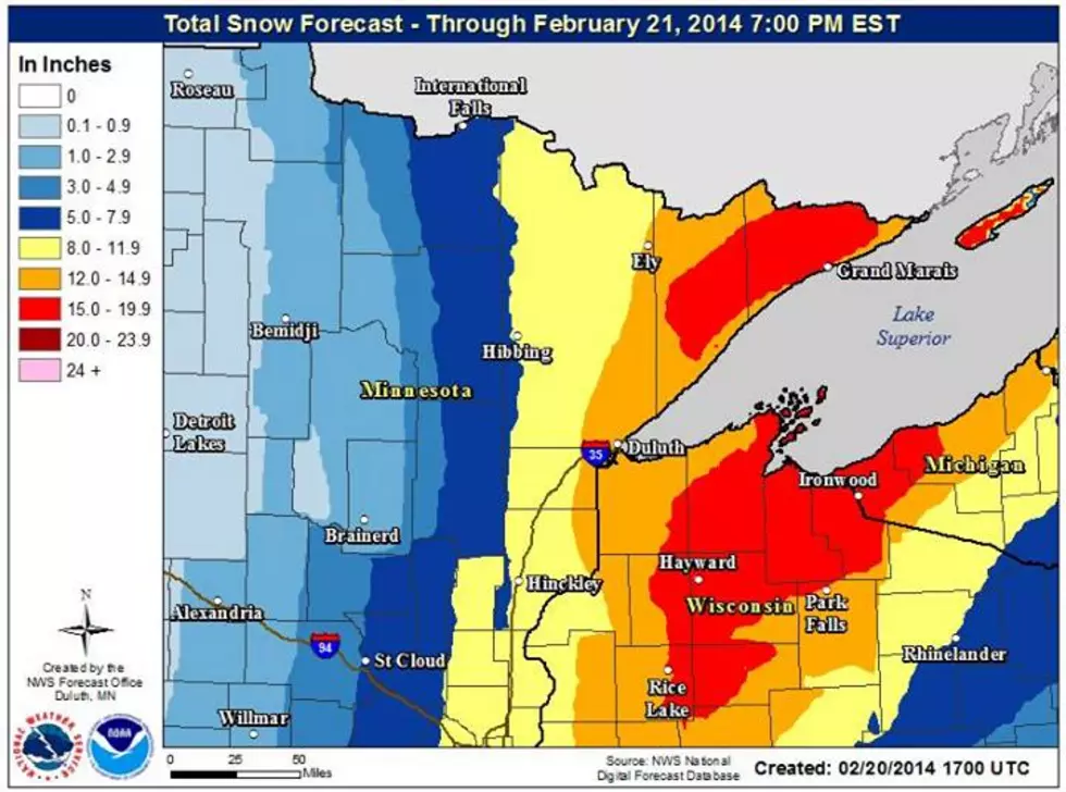 Updated Storm Predictions for Winter Storm Warning 02-20-14