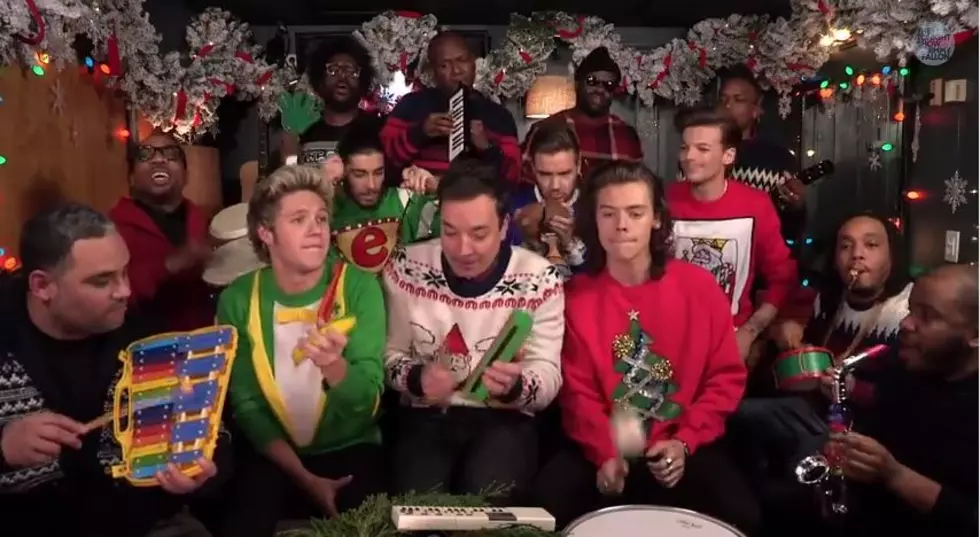 Jimmy Fallon, One Direction And The Roots Sing “Santa Claus Is Coming To Town” Using Classroom Instruments