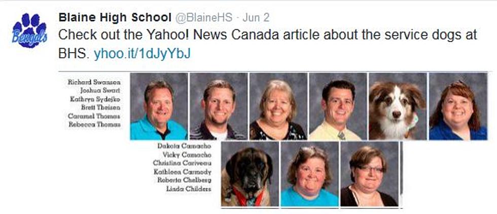 Blaine High School Service Dogs, Recognized in School Yearbook