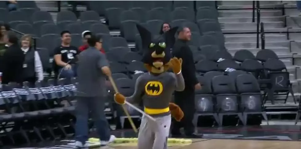 San Antonio Mascot Catches Bat During Game Against the Timberwolves [VIDEO]