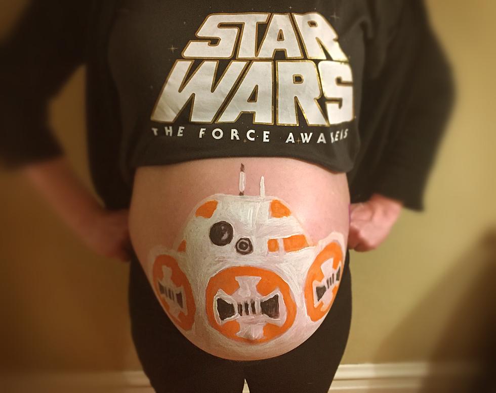 I Celebrated Star Wars Day by Painting BB-8 on My Pregnant Wife’s Belly