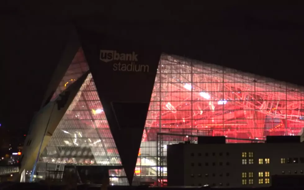 Watch U.S. Bank Stadium Light Up Downtown Minneapolis