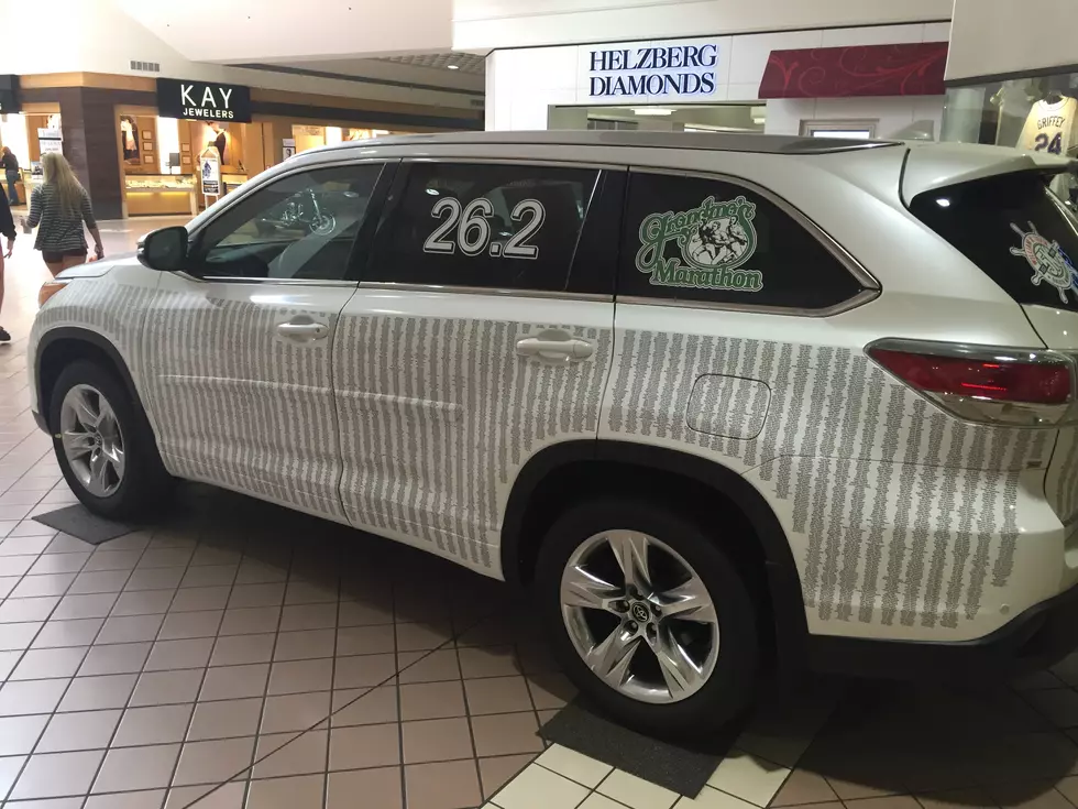 The Names of Everyone Running Grandma&#8217;s Marathon Covers This Toyota Highlander on Display at Miller Hill Mall