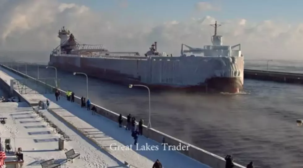 Watch A Frozen Ship Enter The Duluth Harbor [VIDEO]