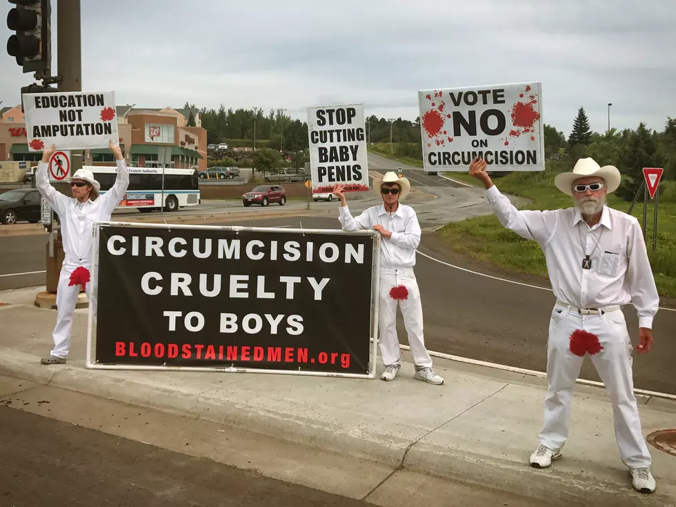 Anti-Circumcision Protesters Near Miller Hill Mall Today