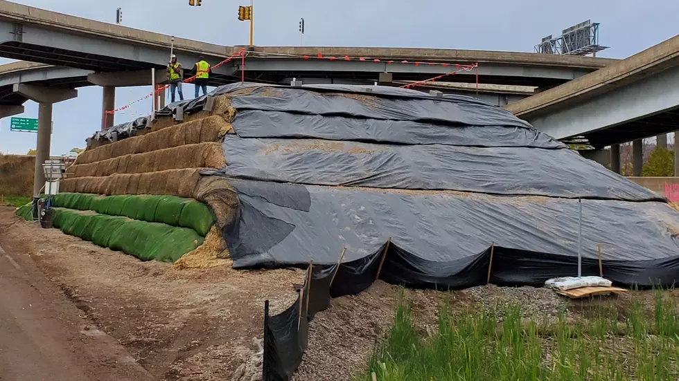 What’s Up With That Hay Bale Mound Between the I-35 Roadways?