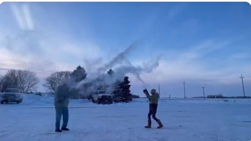 A Water Fight In Frigid Winter Weather