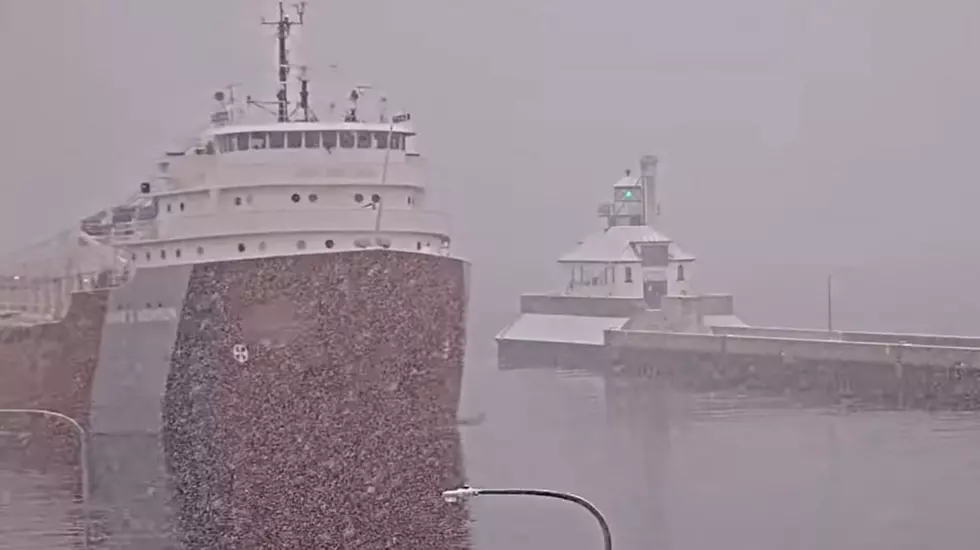 Watch The Snowy Arrival Of The John G. Munson In The Duluth Harbor