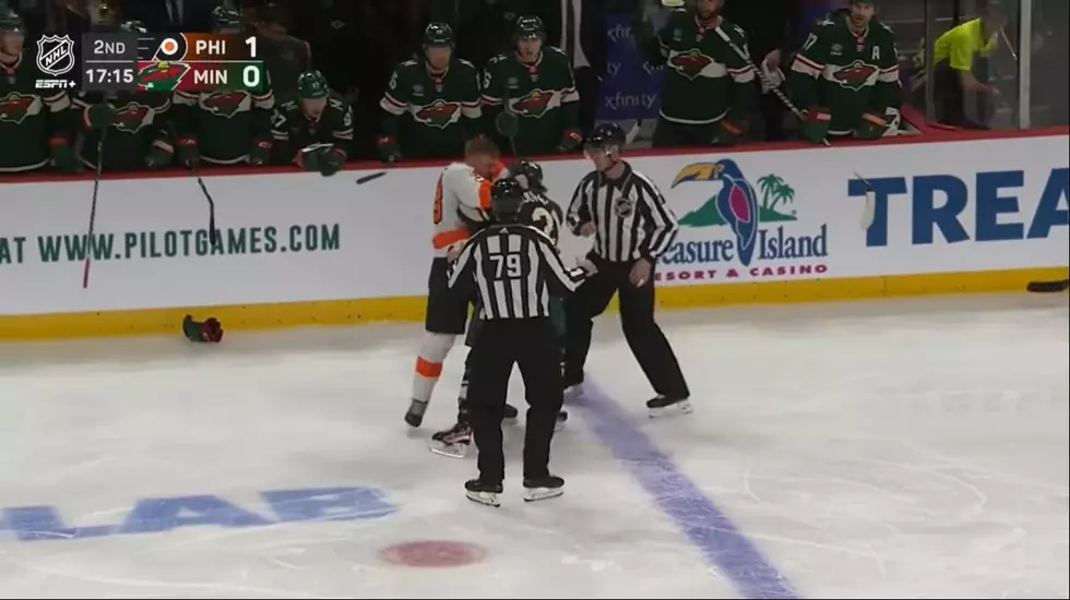 WATCH: Several Fights Breakout Between Minnesota Wild + Philadelphia Flyers