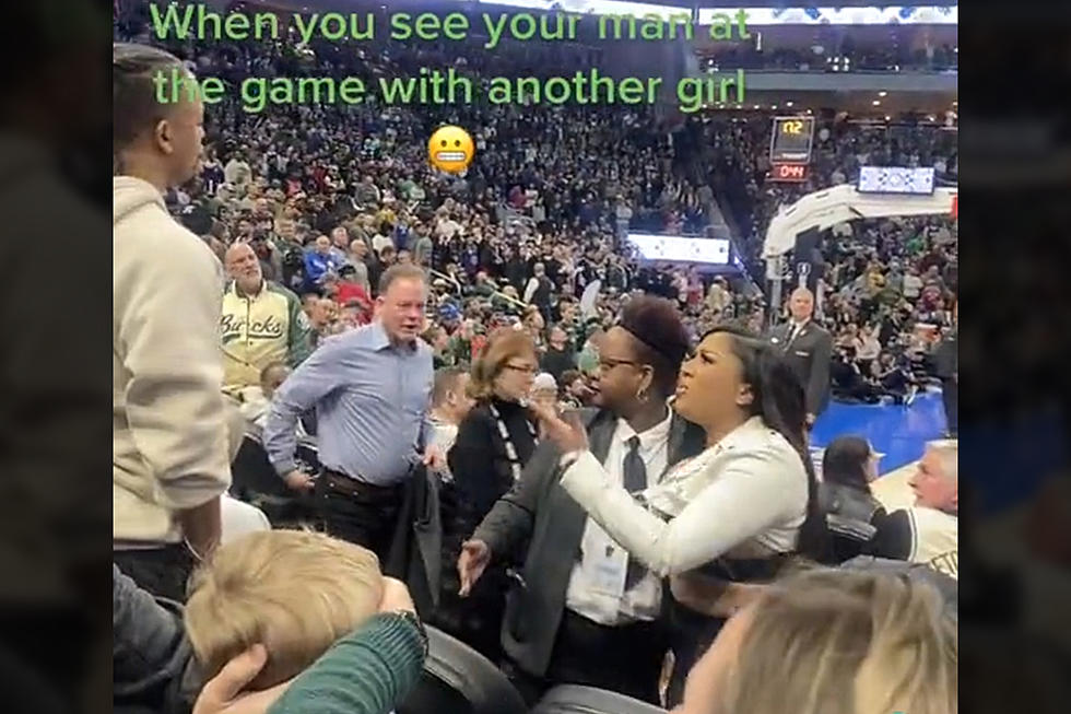 WATCH: Woman Busted Her Boyfriend At Milwaukee Bucks Game With Another Girl