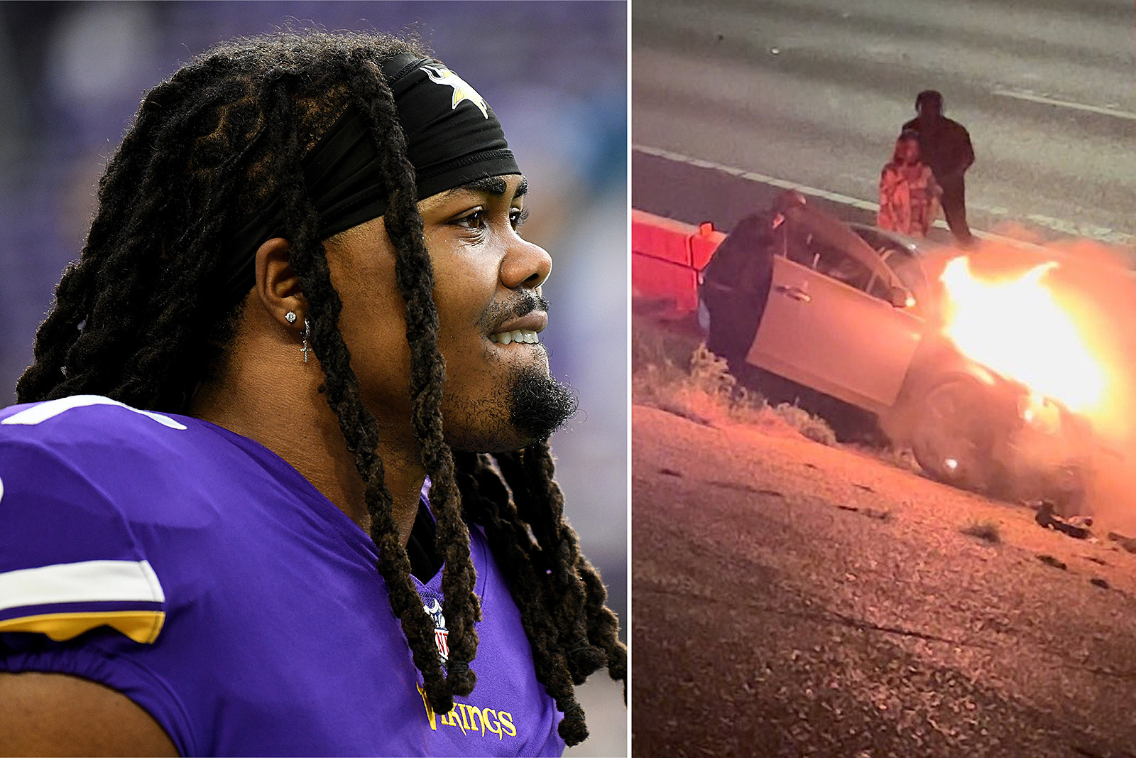 Vikings WR KJ Osborn details pulling man from burning car in Texas