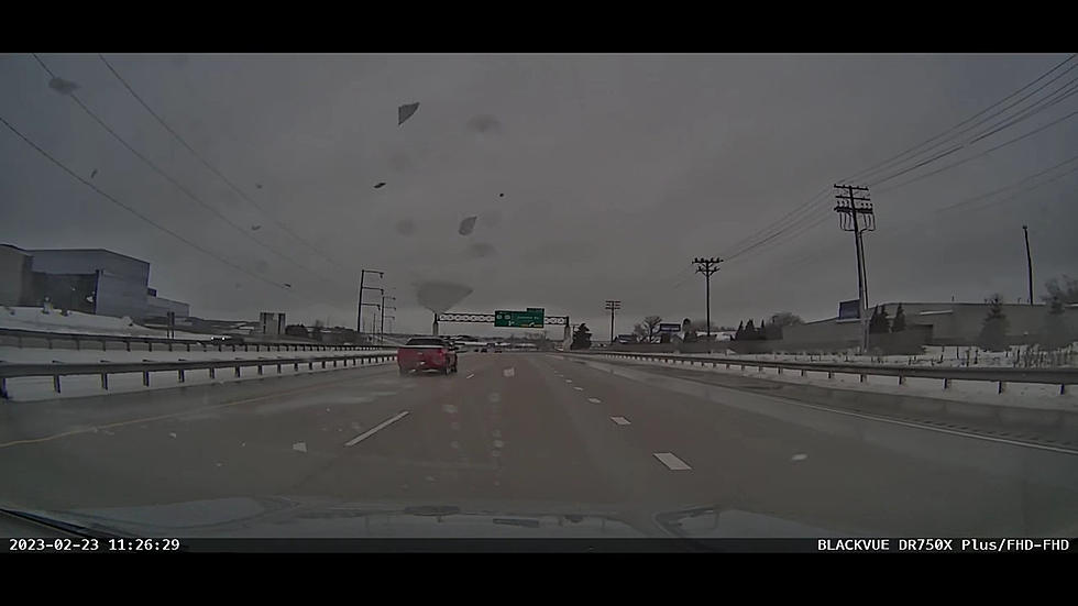 Yikes, Car On Wisconsin Freeway Gets Pelted By Ice From Passing Vehicle [VIDEO]