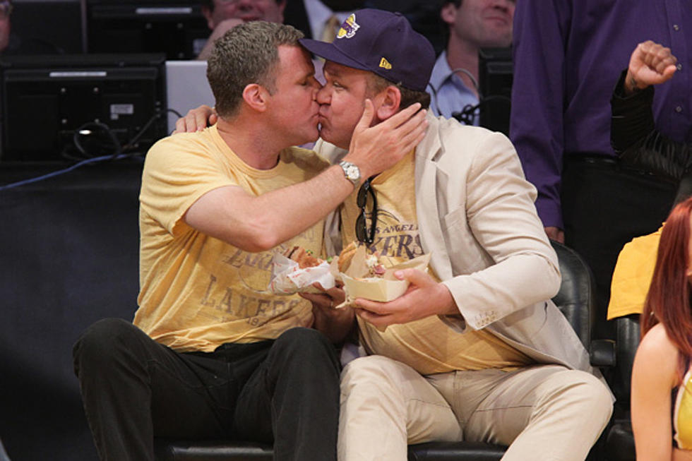Will Ferrell, John C. Reilly Kiss at L.A. Lakers Game [PHOTO]